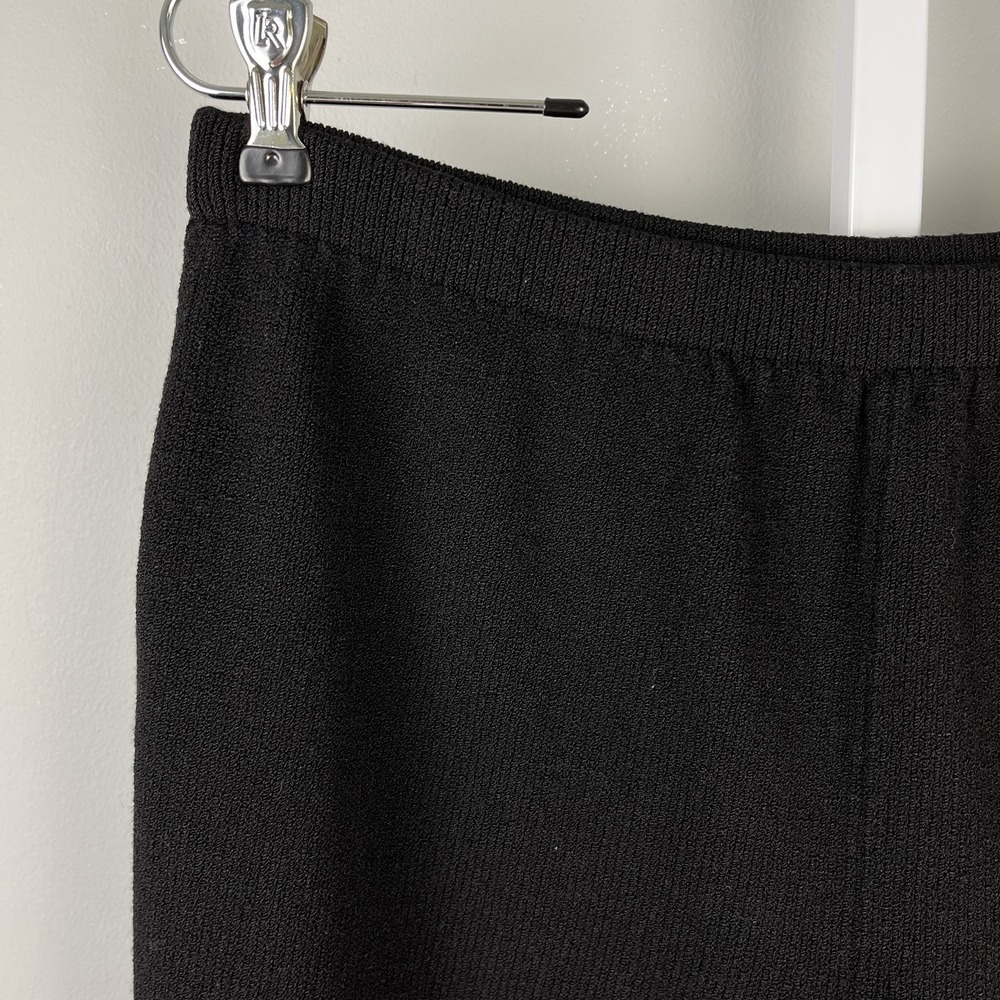 Vintage Dia Black Knit Pants Womens Large Pull On Ribbed Knit Ankle Cuffs - Picture 3 of 6